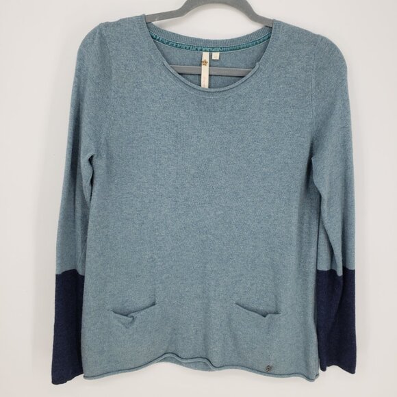 White Stuff Color Block Pullover Sweater 6 US Womens Wool Blend Blue - Picture 1 of 7